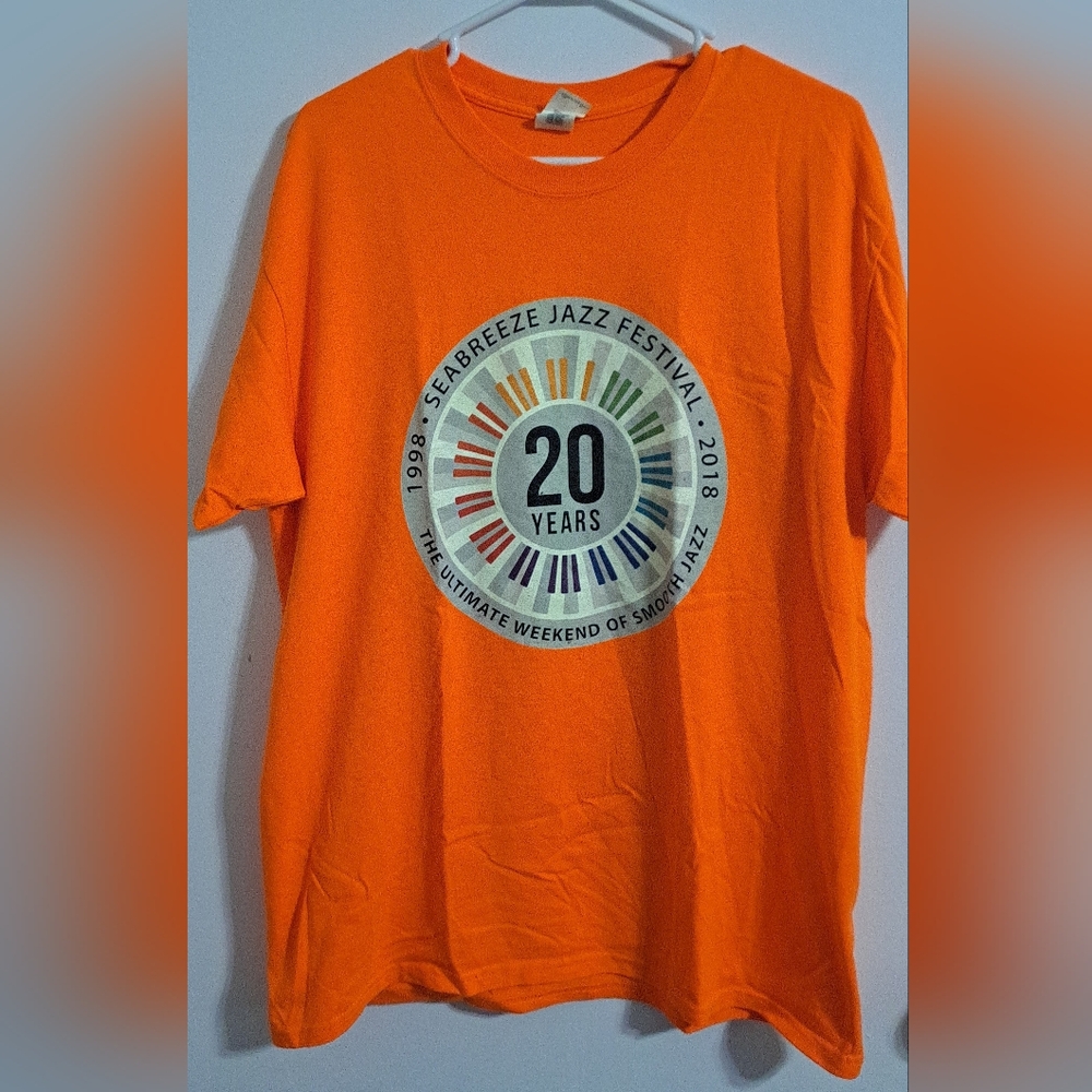 Bright Orange Seabreeze Jazz Festival 2018 Staff T-Shirt 20 Years